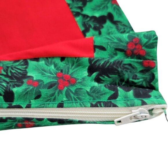 Handmade Santa Claus Christmas Pillow Cover Cotton Zipper Closure 20 x 20 - Picture 5 of 5